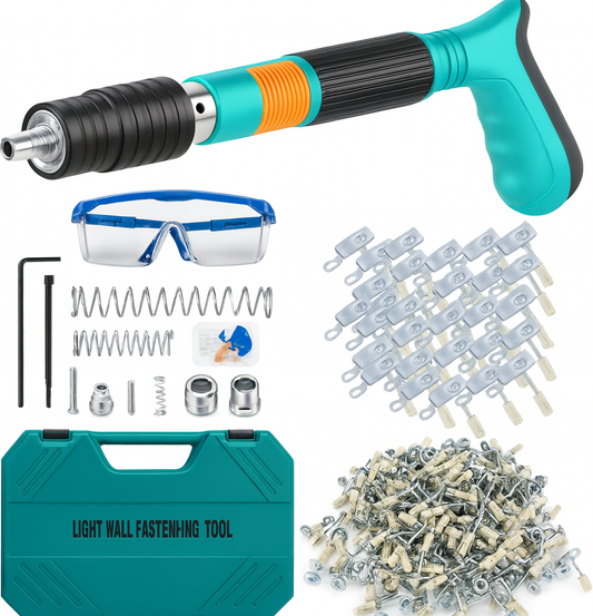 مثقاب مسامير لاختراق الفولاذ وتثبيته - يأتي مع 30 مسمارًا